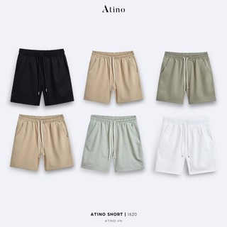  Quần Short Nam Trơn ATINO Chất Liệu Kaki Dáng Trẻ Trung Form Regular L.5.1620 