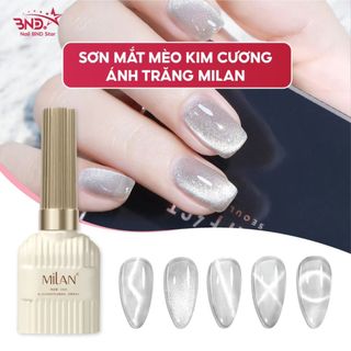 Sơn gel mắt mèo kim cương ánh trăng Milan 15ml - Sơn móng tay nhũ kim tuyến nail ánh trắng bạc sáng 
