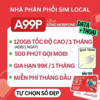 Sim [Vật Lý] Mobifone Local A79 - A89 - A99 - Data tốc độ cao - Miễn phí tháng đầu {Tự chọn số đẹp}