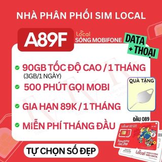  Sim  Vật Lý  Mobifone Local A79 - A89 - A99 - Data tốc độ cao - Miễn phí tháng đầu {Tự chọn số đẹp} 