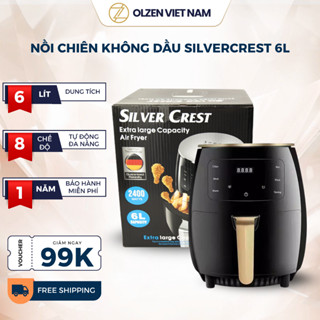 Nồi chiên không dầu Silvercrest 6L công nghệ Đức tiện dụng nấu ăn nhanh gọn hàng ngày