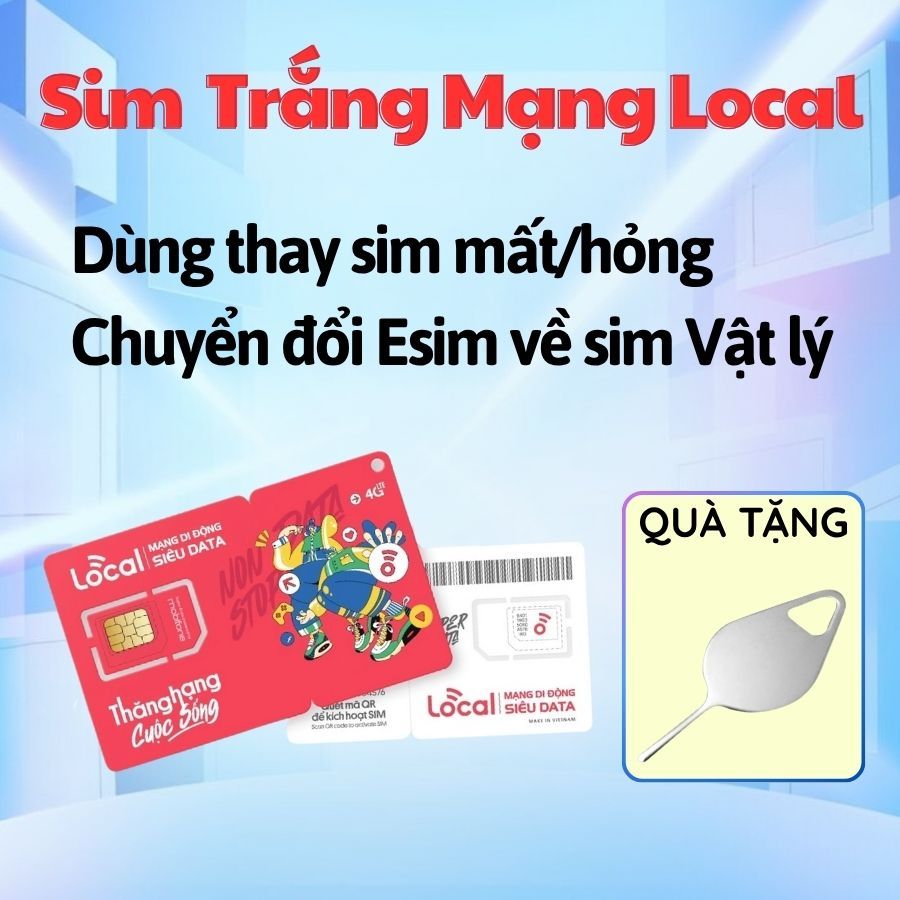 Sim trắng mạng Local - thay sim mất/hỏng - sim chưa đấu nối (không có sóng)