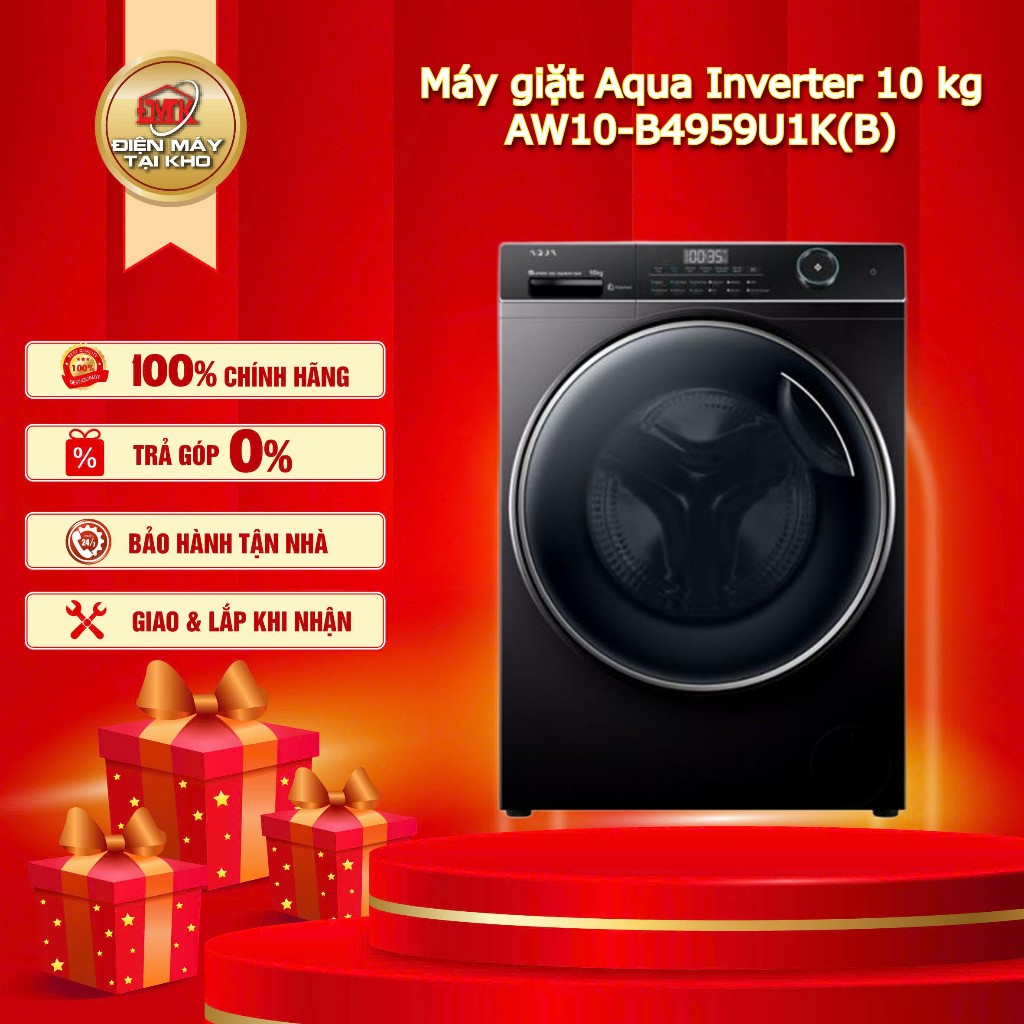 Máy Giặt Aqua Inverter 10 Kg AW10‑B4959U1K(B) – Lồng Ngang 1400 vòng/phút – Kết Nối Wifi