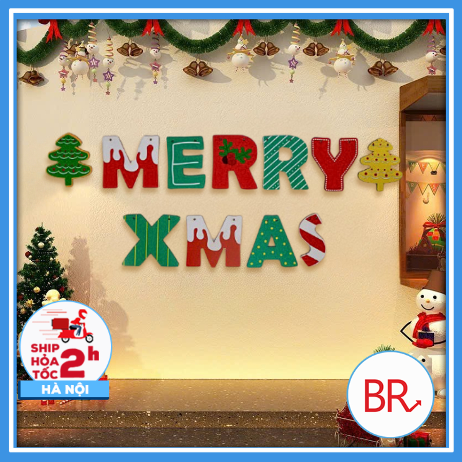 (Noel 2026) Chữ Gỗ Merry Christmas Treo Tường Trang Trí Noel – Decor Nhà Cửa,Tiệm Cafe,Cây Thông Giá