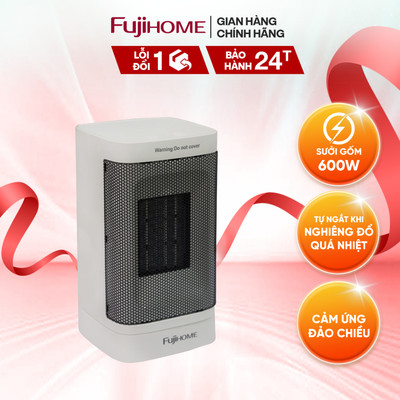 Máy sưởi gốm mini Fujihome FH600 –Sưởi ấm nhanh, an toàn, tiết kiệm điện cho phòng nhỏ - BH 24 tháng