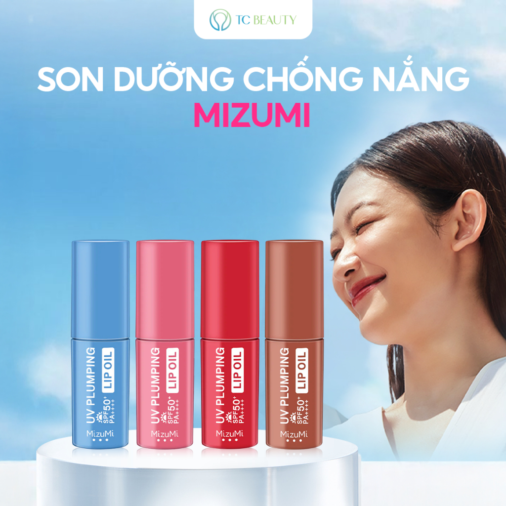 Son Dưỡng Môi Chống Nắng MizuMi UV Plumping Lip Oil SPF50+ PA++++Dưỡng Ẩm Cho Môi Căng Bóng 2in1, 4g