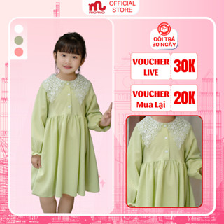   XẢ KHO  Váy bé gái RIOMIO thiết kế cổ sen phối ren chất nhung siêu xinh cho bé 3-11 tuổi RV310 