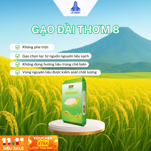 Gạo Đài Thơm 8 Vinagreen - 10kg