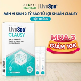 Men vi sinh Livespo Clausy - Hỗ trợ tiêu hoá, giảm đầy hơi, khó tiêu (Hộp 10 ống)