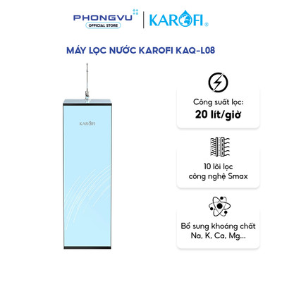 [Shopee Lắp Đặt 0Đ HN HCM Cũ] Máy lọc nước Karofi KAQ-L08 - Lọc RO 8 lõi, nước tinh khiết, bổ sung khoáng
