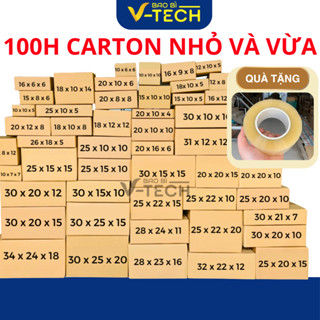 100 Hộp carton đóng hàng giá rẻ hộp giấy gói hàng shipcod 3 lớp nhiều kích thước nhỏ và vừa