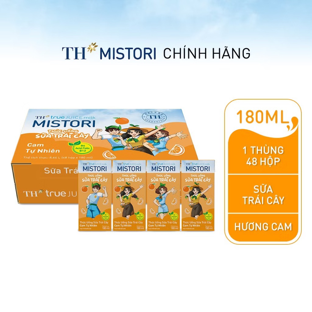 Sữa trái Cây TH true Milk vị Cam 180ml ( Có quà tặng )