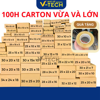 100 Hộp carton đóng hàng V-TECH hộp giấy gói hàng giá rẻ thùng carton nhiều kích thước