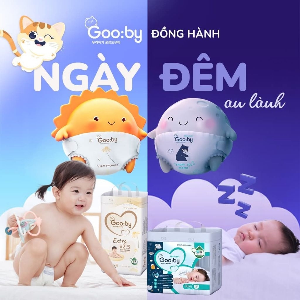 Tã/Bỉm Gooby Premium cao cấp chống tràn hiệu quả cho bé đủ size