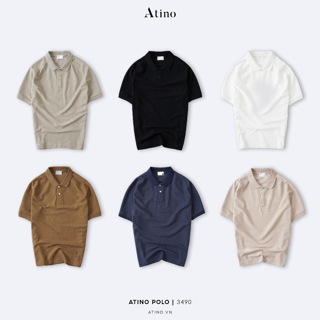 Áo Polo Nam thanh lịch ATINO vải cá sấu Cotton thoáng mát trẻ trung chuẩn form Slim-Fit PL6.3490