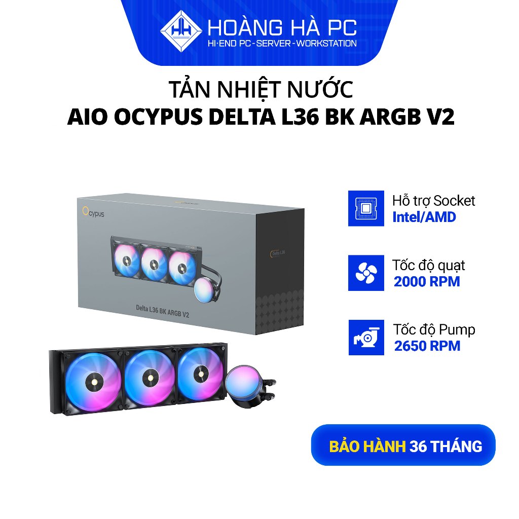Tản nhiệt nước AIO Ocypus Delta L36 BK ARGB V2