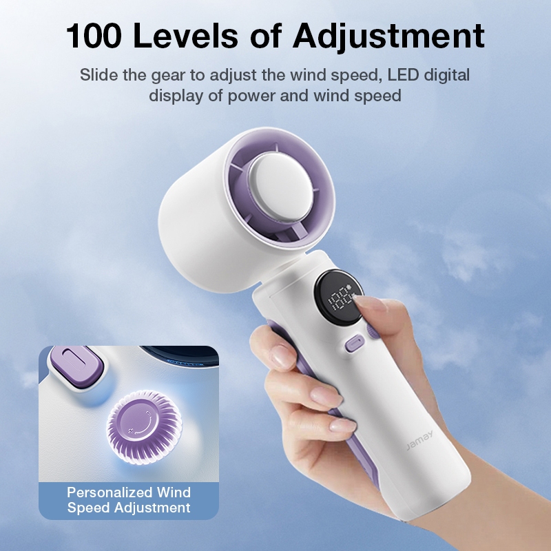 JAMAY Quạt cầm tay băng lạnh có Sò lạnh quạt Turbo 100 tốc độ gió màn hình LED 8000mah có thể sạc lại không ồn FS930 | BigBuy360 - bigbuy360.vn