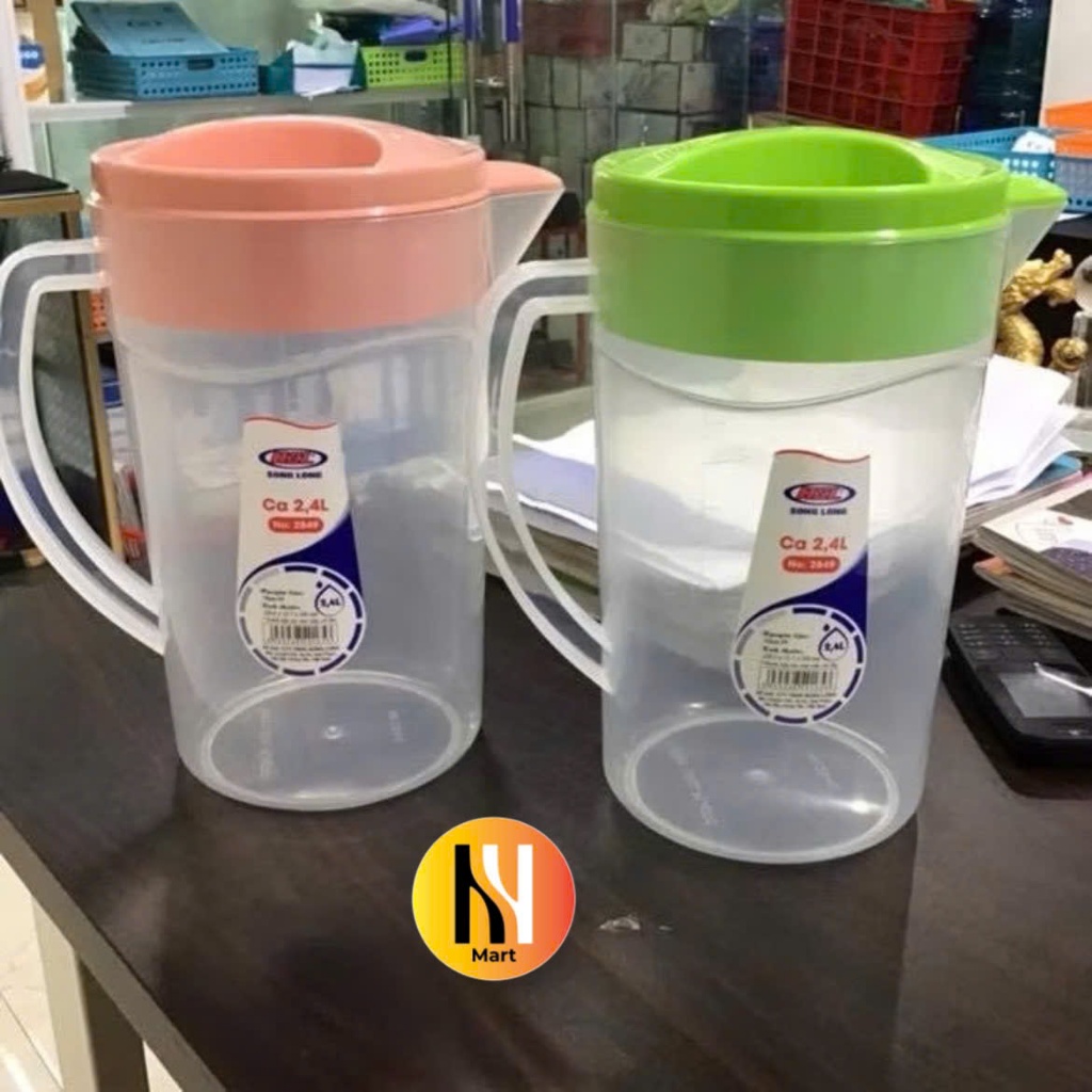 Ca đựng nước, Ca nhựa, Bình nước, Ca uống nước trong suốt 2.5 Lít chịu được nhiệt độ cao 100°C