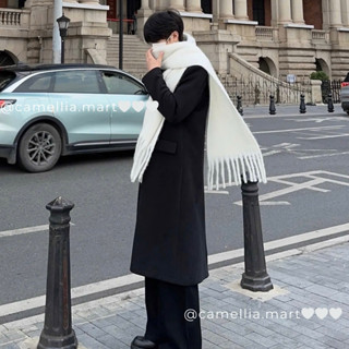  Khăn quàng cổ Nam len lông mịn dày dặn siêu ấm phối màu vibe Hàn Quốc khăn choàng cổ mùa đông GenZ 