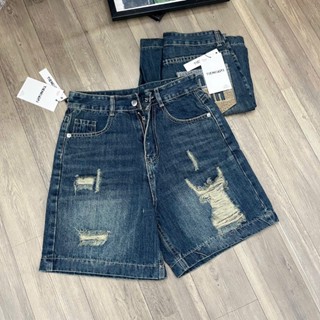  TIENSTYLE - Quần Ngố Jean Nữ Thêu Hoạ Tiết Rách Thân Quần jean nữ Bigsize 