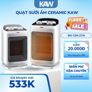 Quạt Sưởi Ceramic KAW K3000 Công Suất 1500W, Ấm Nhanh Không Khô Da, Tự Động Ngắt Điện, Bảo Hành 24 Tháng