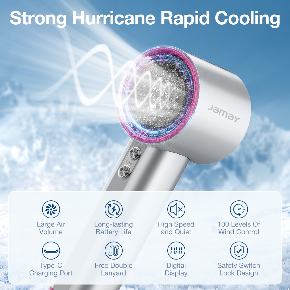Jamay F7 Quạt tích điện mini 6000mAh 15Giờ - Màn hình LED - Quạt turbo - Mùa hè mát mẻ | BigBuy360 - bigbuy360.vn