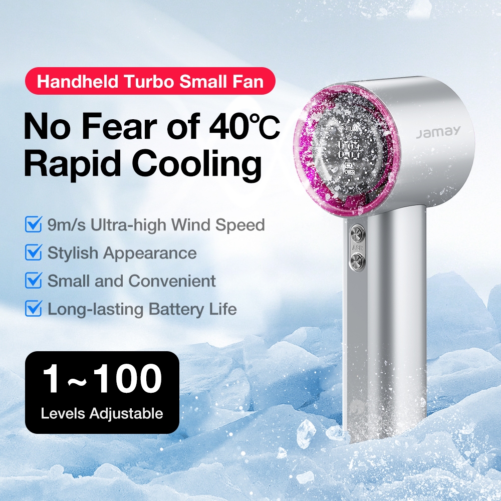 Jamay F7 Quạt tích điện mini 6000mAh 15Giờ - Màn hình LED - Quạt turbo - Mùa hè mát mẻ | BigBuy360 - bigbuy360.vn
