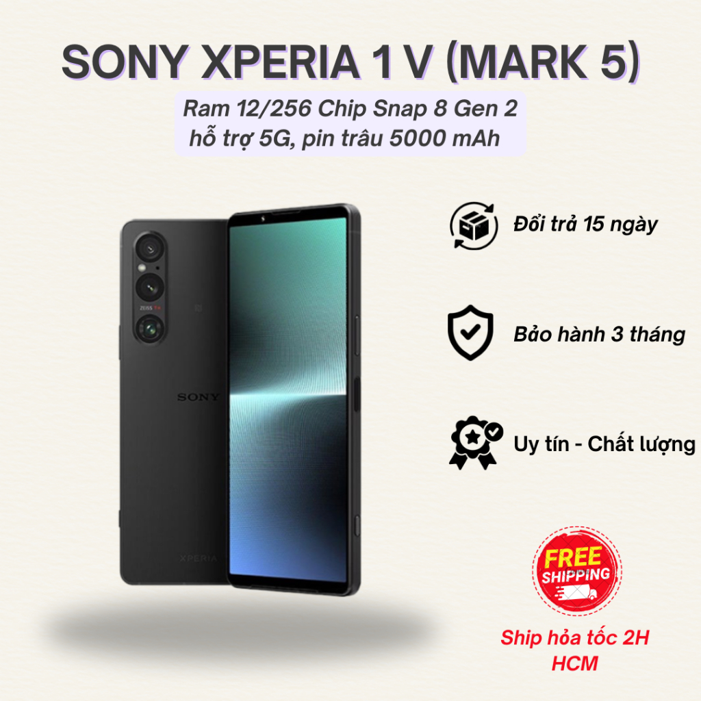 Điện thoại Sony X1 Mark 5 Ram 12/256GB Snap 8 Gen 2 màn 4K sắc nét