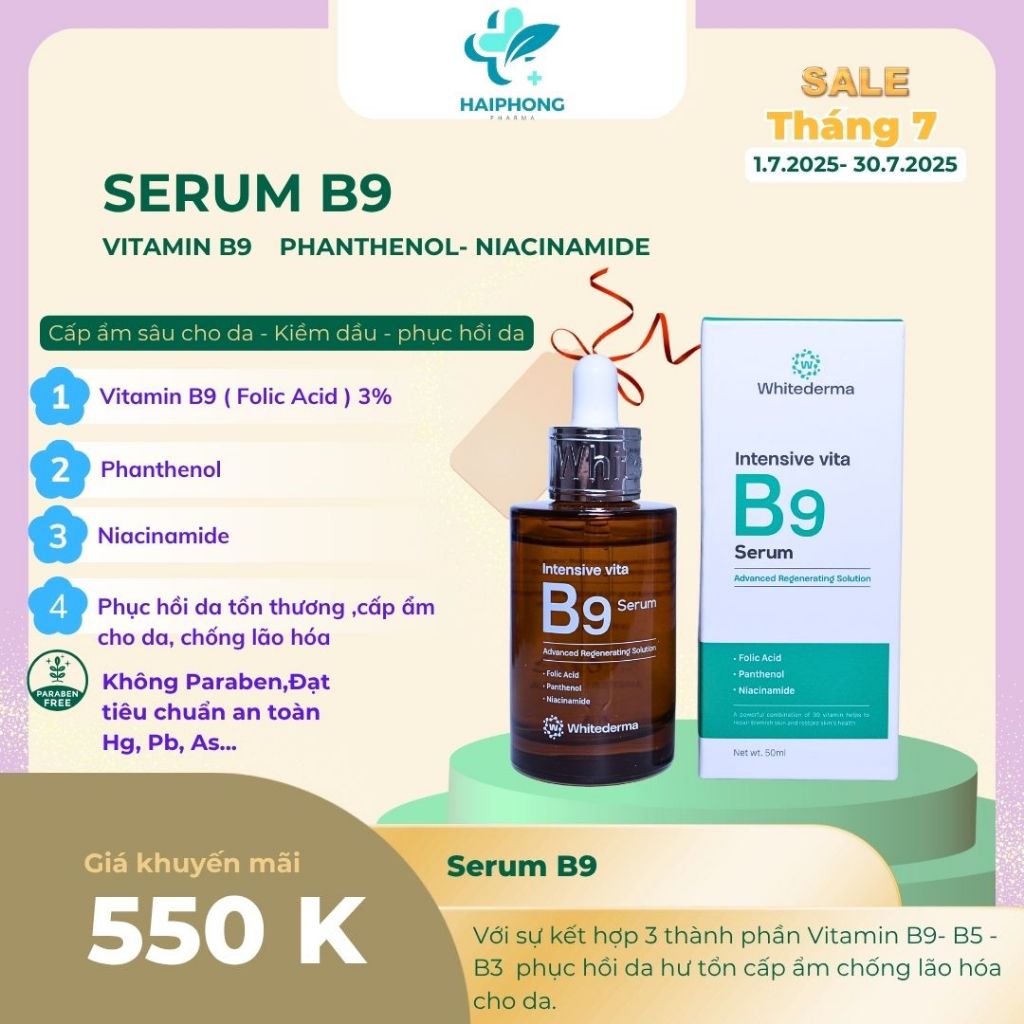 [Chính Hãng] Serum Dưỡng Da Whitederma Intensive Vita B9 – Cấp Ẩm & Dưỡng Mượt – 50ml
