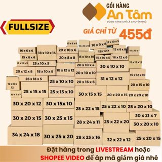 [COMBO 10] Hộp carton nắp dán đóng hàng FULL SIZE hộp giấy 3 lớp cứng cáp giá rẻ - GÓI HÀNG AN TÂM