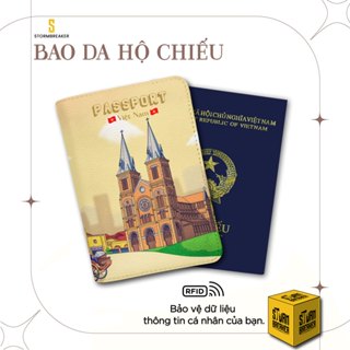  Bao Da Hộ Chiếu STORMBREAKER - Ví Đựng Passport Sài Gòn Culture - Thêm Tên Cá Nhân - Màu Sắc Đen-Nâu-Kem - THPP001 
