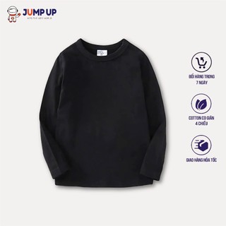 Áo Dài Tay Màu Đen Trơn Cá Tính Cho Bé, Dễ Mix Đồ, Chất Thun Cotton Mềm Mịn Jump Up