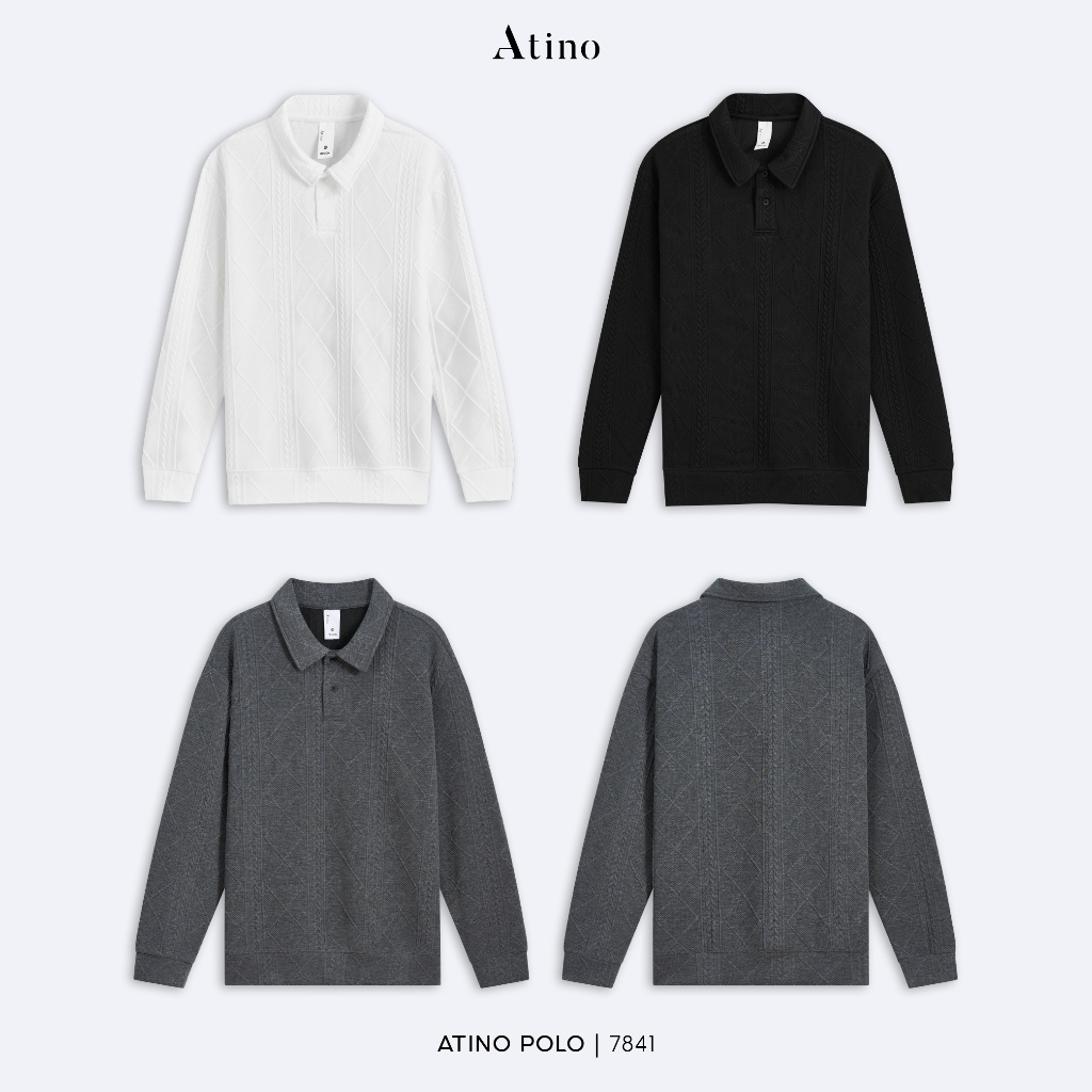 Áo Nỉ Polo Nam ATINO Vải Dập Vân Premium, thoải mái 3.7841