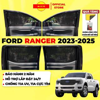  Rèm Che Nắng Xe FORD RANGER 2023-2025 Loại 1 MR Ô.TÔ Chống Tia UV Tia Cực Tím  Bảo Hành 2 Năm   Tặng Khăn Lông Cừu   