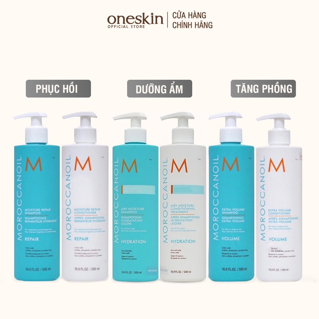  Dầu gội xả Moroccanoil phục hồi dưỡng ẩm tăng phồng suôn mượt chống rối giữ màu 500ML 