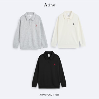  Áo Nỉ Polo Nam ATINO Vải 2 Da hoạ tiết thêu nổi bật sắc nét 3.7855 