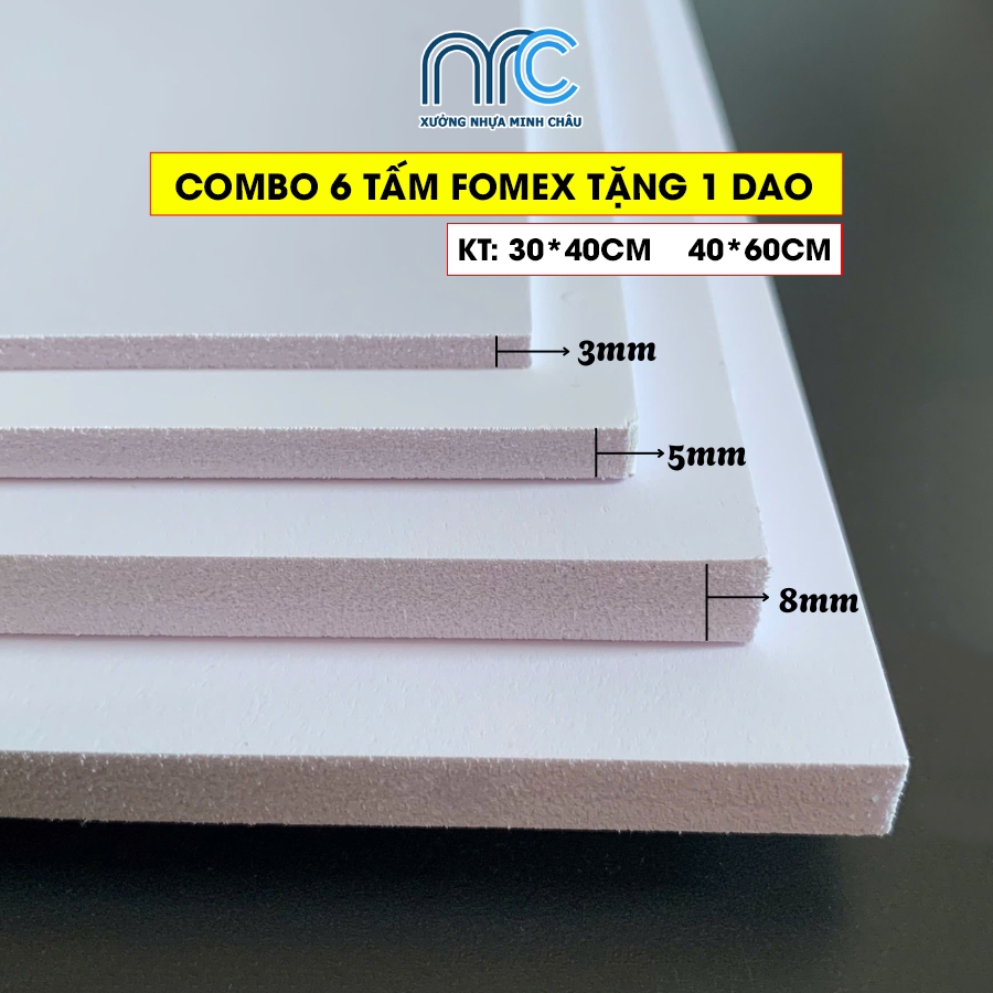 Combo 2 Tấm fomex trắng, tấm fomex 30x40cm, 40x60cm làm mô hình, đồ handmade, decor trang trí - Fome