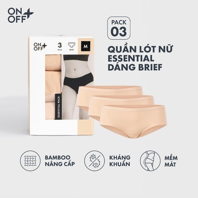 Hộp Pack 3 quần lót nữ brief Bamboo Plus chất vải mềm mịn như lụa, thoáng mát và kháng khuẩn tự nhiên