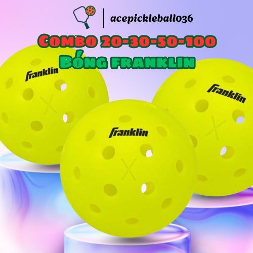[TRỢ GIÁ] Combo 20, 30, 50, 100 Bóng Pickleball Franklin X40 Outdoor – Chuẩn Thi Đấu USAPA, Bóng Ngo