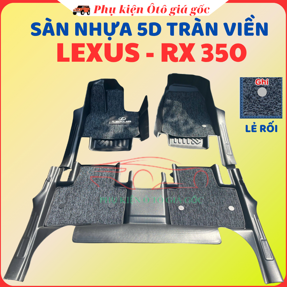 Thảm lót sàn 5D TPE Lexus RX350 - RX 350/ Lexus RX300 - RX 300 2015-2026- Tràn viền bậc cửa, Mẫu Bậc