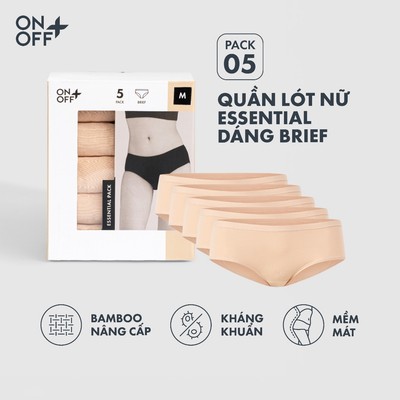Hộp Pack 5 quần lót nữ brief Bamboo Plus mềm mịn như lụa, thoáng mát và kháng khuẩn - 16UQ25A484