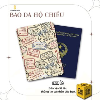Bao Da Hộ Chiếu STORMBREAKER - Ví Đựng Passport Stamp Travel - Thêm Tên Cá Nhân - Màu Sắc Đen-Nâu-Kem - PPT188