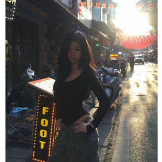  Áo bodysuit tay dài ôm fit body tôn dáng 