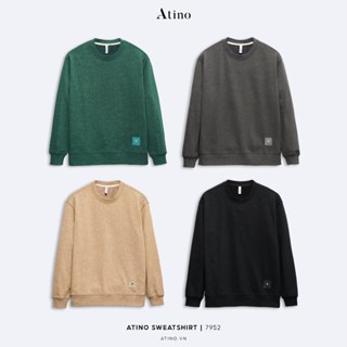   ĐỒNG GIÁ 159K  Áo Nỉ Thun Dài Tay Nam ATINO Chất Liệu Cotton Ấm Áp Thấm Hút Tốt Và Có Độ Bền Cao Form Fitted AN4.7952 