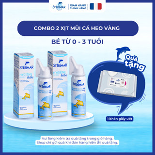   HSD:01 2027  Combo 2 Chai Xịt Mũi Cá Heo Vàng Cho Bé Sơ Sinh Đến 3 Tuổi Sterimar Nose Hygiene Baby - 50ml 