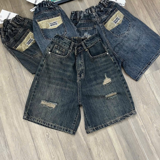  TIENSTYLE - Quần Jean Ngố Chun Thêu Chữ Số Ống Đứng Lưng Thun Cào Rách,Quần Bò Nữ Quần jean nữ Bigsize 80kg 