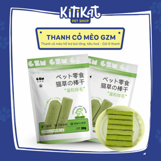  Thanh Cỏ Mèo Mix Thịt Gà GZM Gói 30g - Snack Tiêu Búi Lông Tiêu Hóa Thơm Miệng Sạch Răng 