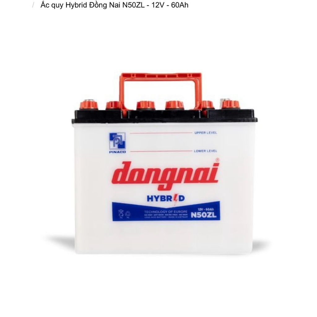 Bình ắc quy 12v Hybrid đồng nai N50ZL | 12V - 60ah ( tặng acid châm bình )