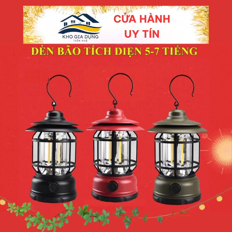 Đèn Cắm Trại Dã Ngoại Du lịch Dùng Pin Sạc USB Tích Điện 1200mAh Thương Hiệu VCP Camping