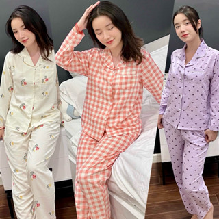  BỘ PIJAMA NỮ MẶC NHÀ DÀI TAY - Đồ Mặc Nhà Sau Sinh Thu Đông Chất Đũi Lạnh Đũi Hàn Mềm Thoáng Mát Nhiều Họa Tiết 